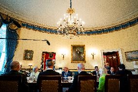 President Trump during a dinner with PM Netanyahu - DC