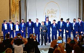 President Emmanuel Macron Honours French National Volleyball Team - Paris
