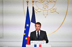 President Emmanuel Macron Honours French National Volleyball Team - Paris