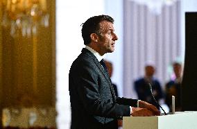 President Emmanuel Macron Honours French National Volleyball Team - Paris
