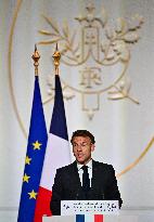 President Emmanuel Macron Honours French National Volleyball Team - Paris