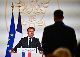 President Emmanuel Macron Honours French National Volleyball Team - Paris