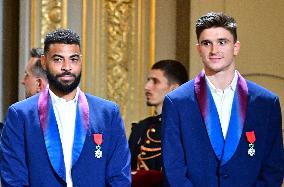 President Emmanuel Macron Honours French National Volleyball Team - Paris