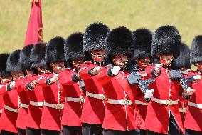 Emmanuel And Brigitte Macron Attend Welcoming Ceremony - Windsor
