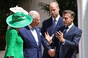 Emmanuel And Brigitte Macron Attend Welcoming Ceremony - Windsor