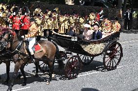 Emmanuel And Brigitte Macron Attend Welcoming Ceremony in Windsor