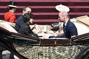 Emmanuel And Brigitte Macron Attend Welcoming Ceremony in Windsor