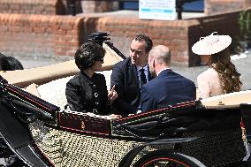 Emmanuel And Brigitte Macron Attend Welcoming Ceremony in Windsor