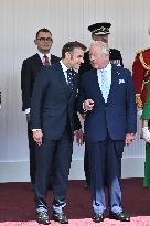 Emmanuel And Brigitte Macron Attend Welcoming Ceremony in Windsor