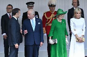 Emmanuel And Brigitte Macron Attend Welcoming Ceremony in Windsor