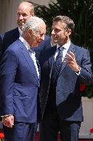 Emmanuel And Brigitte Macron Attend Welcoming Ceremony - Windsor