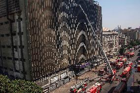 Cairo Telecommunication Building Fire Aftermath - Egypt