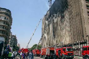 Cairo Telecommunication Building Fire Aftermath - Egypt