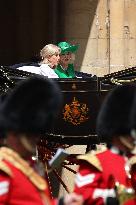 Emmanuel And Brigitte Macron Attend Welcoming Ceremony - Windsor