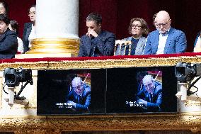 Romain Marleix attends the tribute to late MP Olivier Marleix at the National Assembly - Paris RL