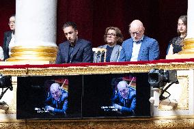 Romain Marleix attends the tribute to late MP Olivier Marleix at the National Assembly - Paris RL
