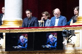 Romain Marleix attends the tribute to late MP Olivier Marleix at the National Assembly - Paris RL
