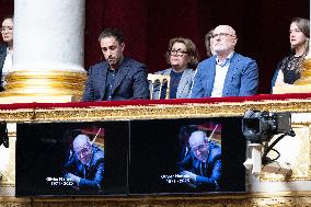 Romain Marleix attends the tribute to late MP Olivier Marleix at the National Assembly - Paris RL