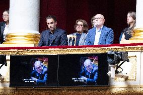 Romain Marleix attends the tribute to late MP Olivier Marleix at the National Assembly - Paris RL
