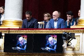 Romain Marleix attends the tribute to late MP Olivier Marleix at the National Assembly - Paris RL