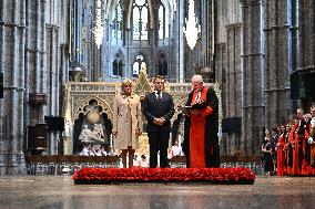 French President Visits Westminster Abbey - London