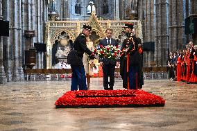 French President Visits Westminster Abbey - London