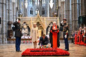 French President Visits Westminster Abbey - London