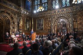 Macron Delivers A Speech In Front Of Parliamentarians - London