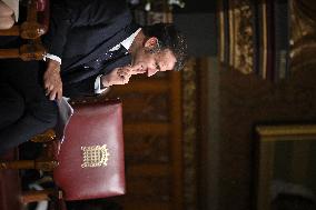 Macron Delivers A Speech In Front Of Parliamentarians - London