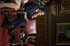 Macron Delivers A Speech In Front Of Parliamentarians - London