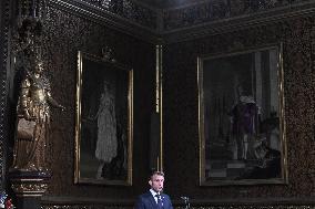 Macron Delivers A Speech In Front Of Parliamentarians - London