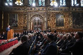 Macron Delivers A Speech In Front Of Parliamentarians - London