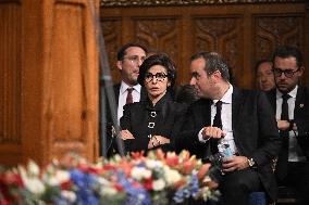 Macron Delivers A Speech In Front Of Parliamentarians - London