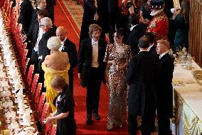 State Banquet At Windsor Castle