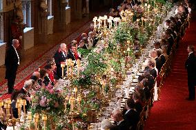 State Banquet At Windsor Castle