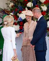 Emmanuel And Brigitte Macron Attend Welcoming Ceremony in Windsor
