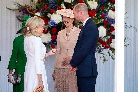 Emmanuel And Brigitte Macron Attend Welcoming Ceremony in Windsor