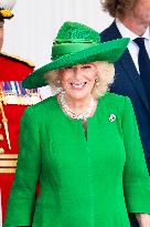 Emmanuel And Brigitte Macron Attend Welcoming Ceremony in Windsor