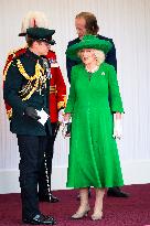 Emmanuel And Brigitte Macron Attend Welcoming Ceremony in Windsor