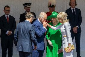 Emmanuel And Brigitte Macron Attend Welcoming Ceremony in Windsor