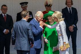 Emmanuel And Brigitte Macron Attend Welcoming Ceremony in Windsor