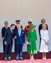 Emmanuel And Brigitte Macron Attend Welcoming Ceremony in Windsor