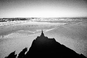 Zeus The Olympic Horse Arrives At Mont Saint-Michel