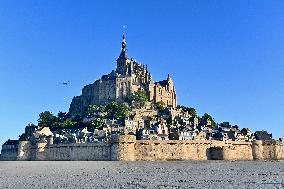 Zeus The Olympic Horse Arrives At Mont Saint-Michel