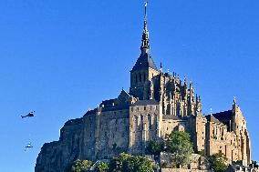 Zeus The Olympic Horse Arrives At Mont Saint-Michel