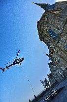 Zeus The Olympic Horse Arrives At Mont Saint-Michel