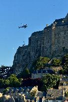 Zeus The Olympic Horse Arrives At Mont Saint-Michel