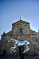Zeus The Olympic Horse Arrives At Mont Saint-Michel