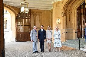 Macron Visits The Windsor Castle Gardens - Berkshire