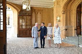 Macron Visits The Windsor Castle Gardens - Berkshire